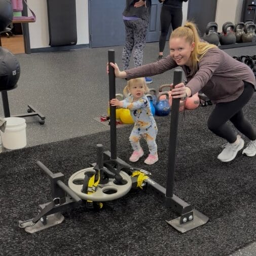 New Mom Doing Conditioning at ROI Strength in Midlothian VA